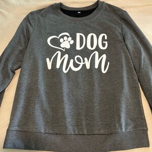 VILOVE Dog Mom Sweatshirt Longsleeve Gray and White Dog Paw